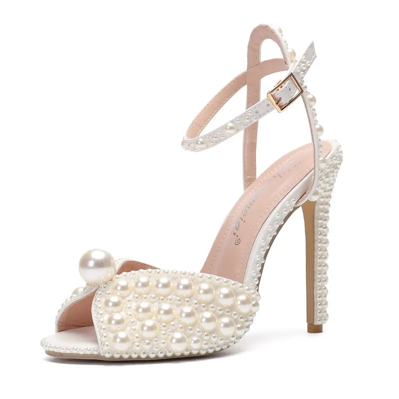 Pearl peep toe  and closed toe luxury sandals