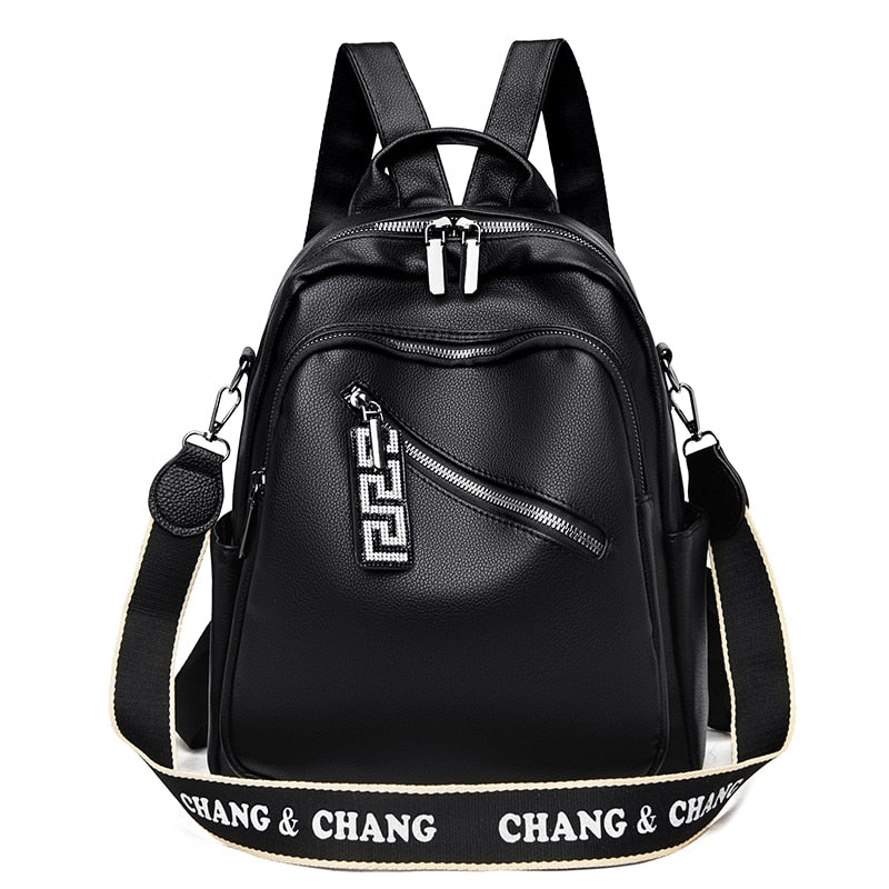Casual PU leather backpack