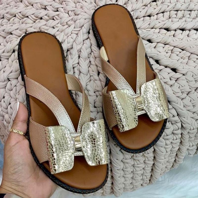 Eevie butterfly knot casual  slip on sandals