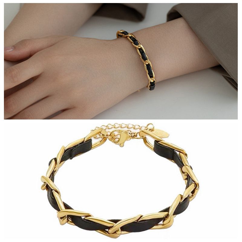 Stainless steel golden bracelets