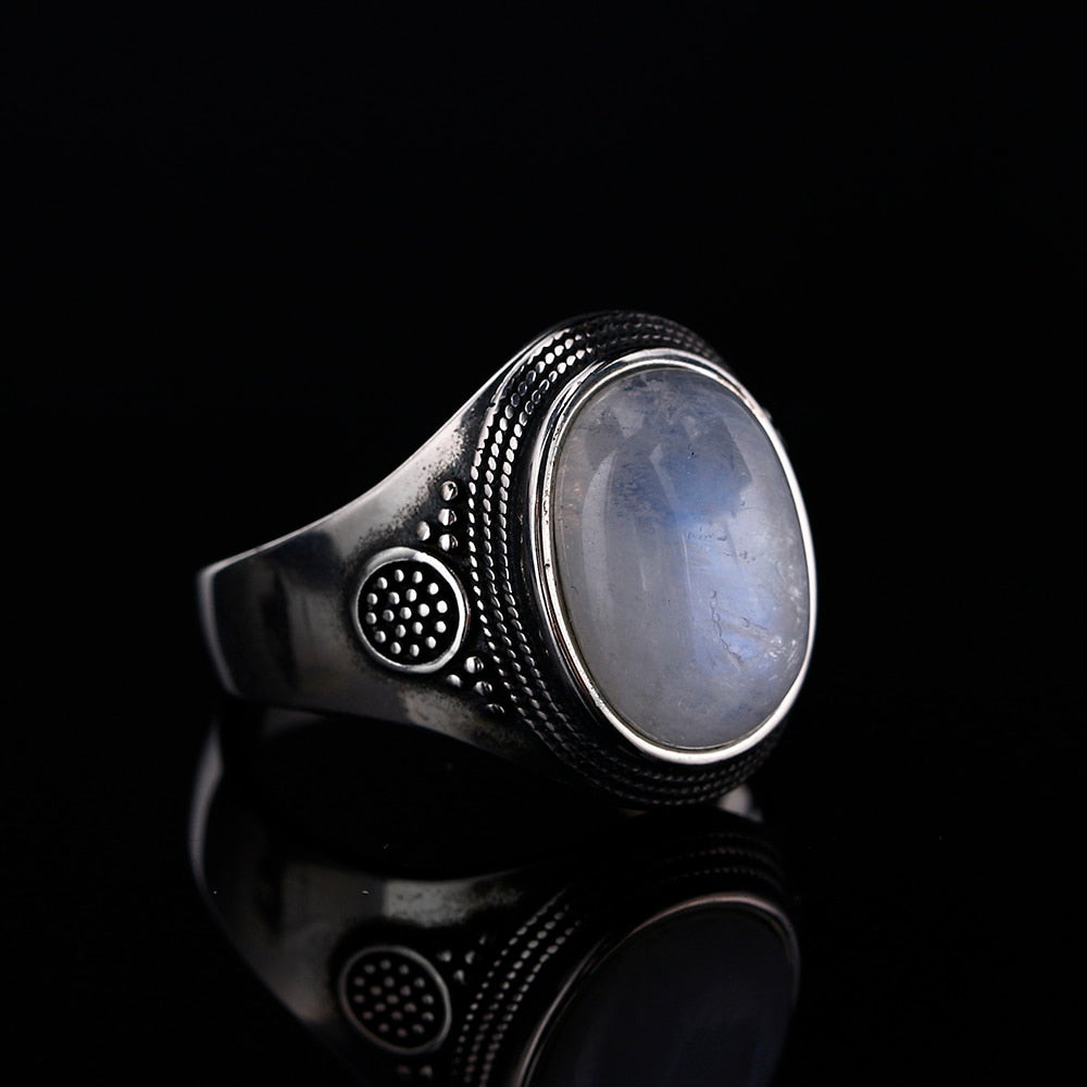 Natural Moonstone 925 sterling silver ring