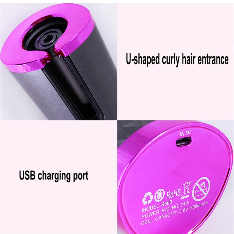 Automatic rotating cordless hair curler