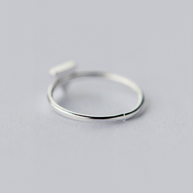 925 Sterling Silver minimalist black triangle ring