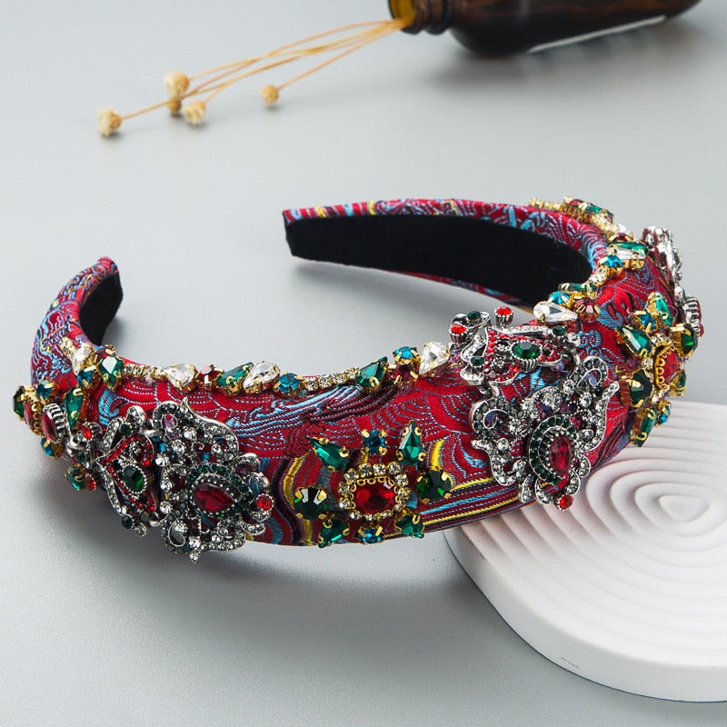 Luxury baroque style rhinestone headband