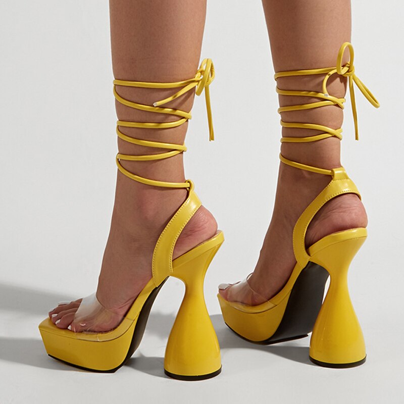 Kelly strappy lace-up platform sandals