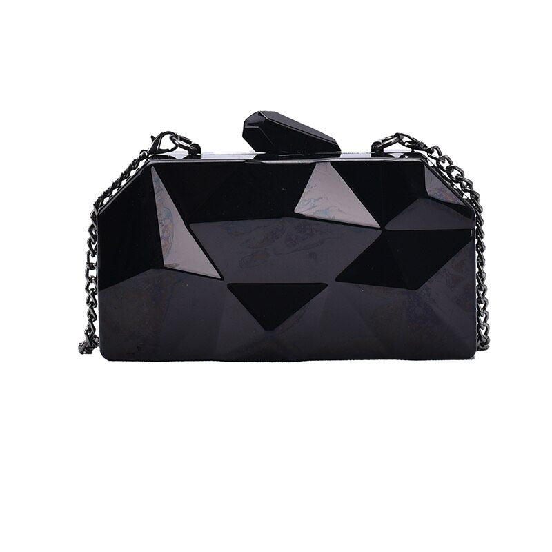 Metallic geometric design crossbody purse