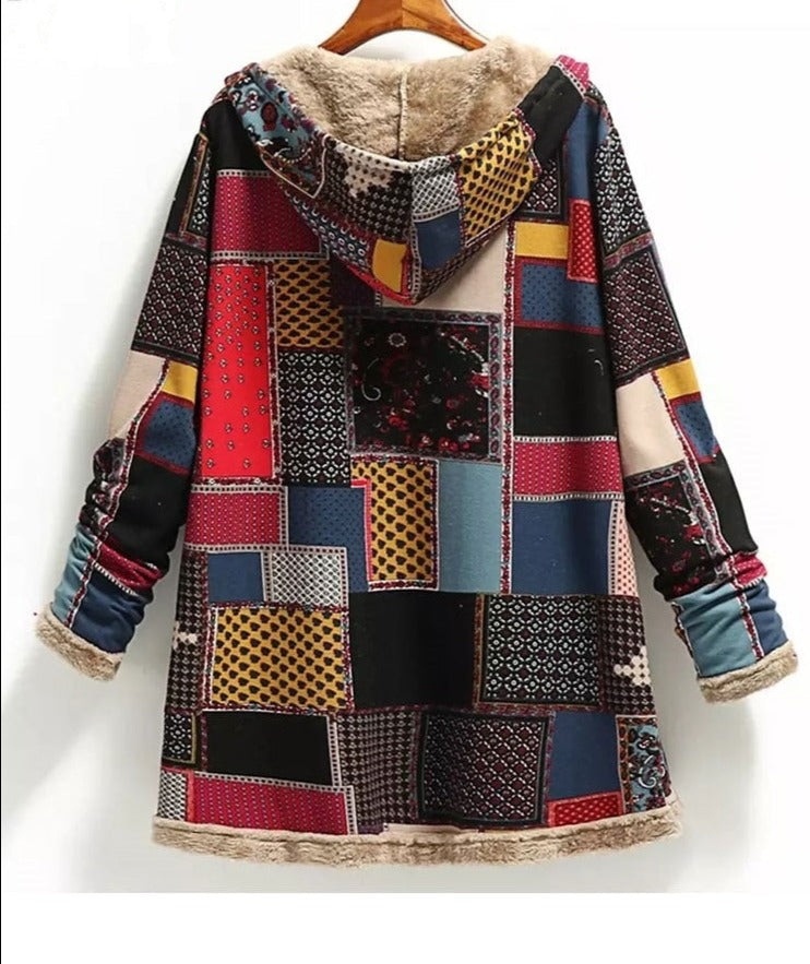 Fashion boho patchwork long coat
