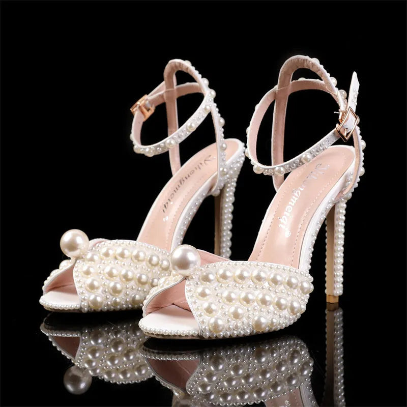 Pearl peep toe  and closed toe luxury sandals