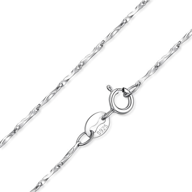 100% Genuine 925 Sterling Silver Necklace - Style A / 40cm