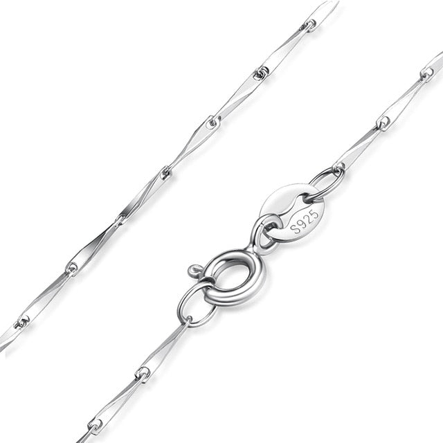 100% Genuine 925 Sterling Silver Necklace - Style B / 40cm