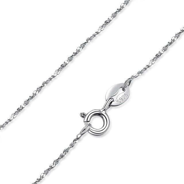 100% Genuine 925 Sterling Silver Necklace - Style F / 40cm