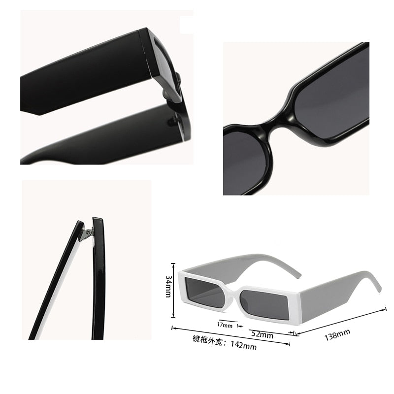 Vintage fashion rectangle frame sunglasses uv400