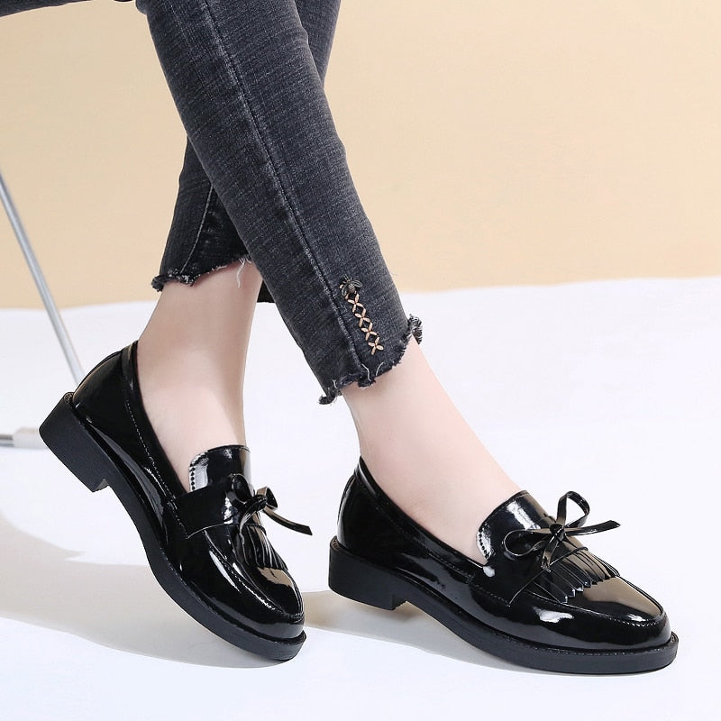 Preppy loafers PU leather