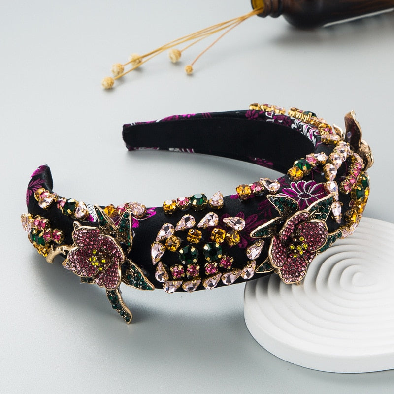 Luxury baroque style rhinestone headband