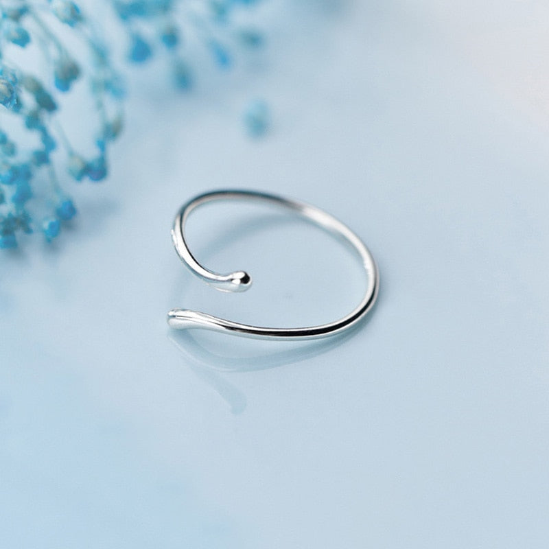 925 Sterling Silver minimalist adjustable ring