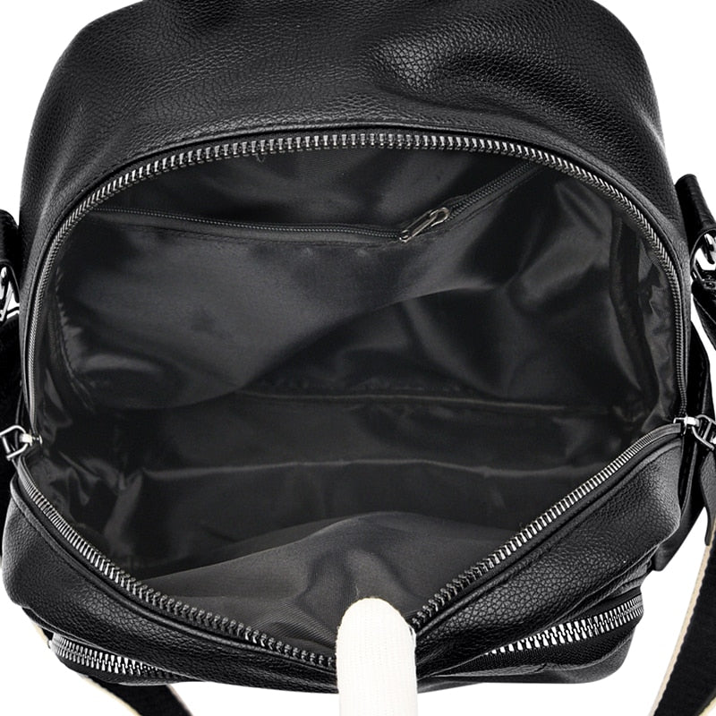 Kadın öğrenci çantası Sırt Çantası yüksek kaliteli PU Deri Moda Sırt Çantaları Kadın Kadınsı Rahat Büyük Kapasiteli Vintage Omuz Çantaları