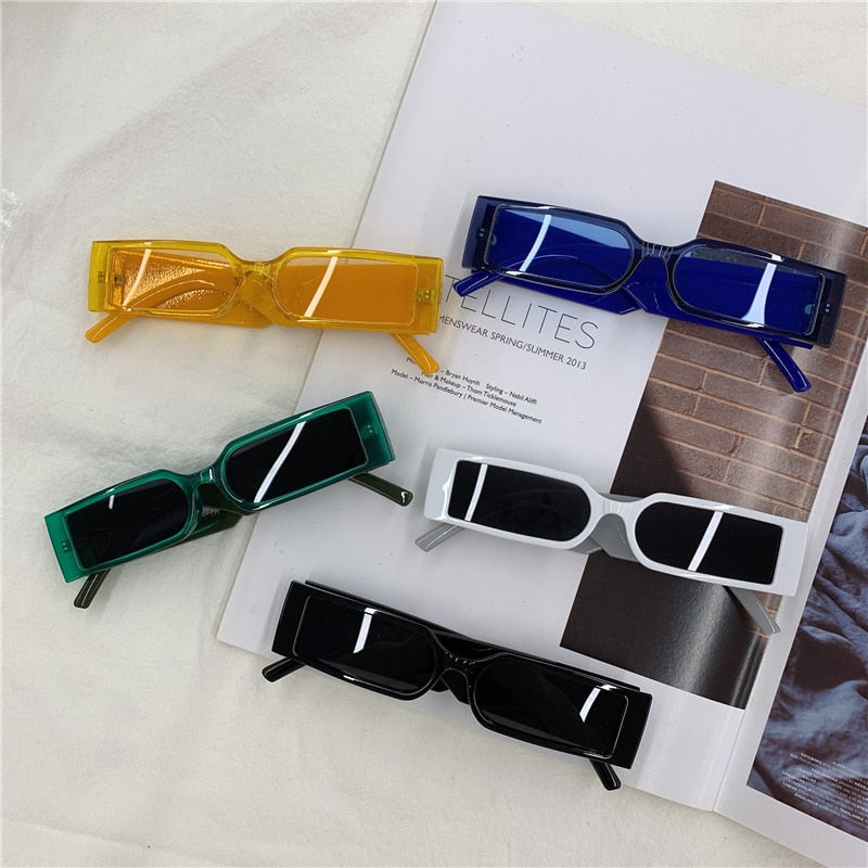 Vintage fashion rectangle frame sunglasses uv400