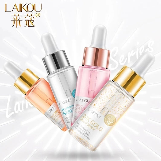 LAIKOU Serum Japan Sakura Essence Anti-Aging Hyaluronsäure Pure 24K Gold Whitening Vitamin C Anti-Falten Gesichtsserum Pflege Haut