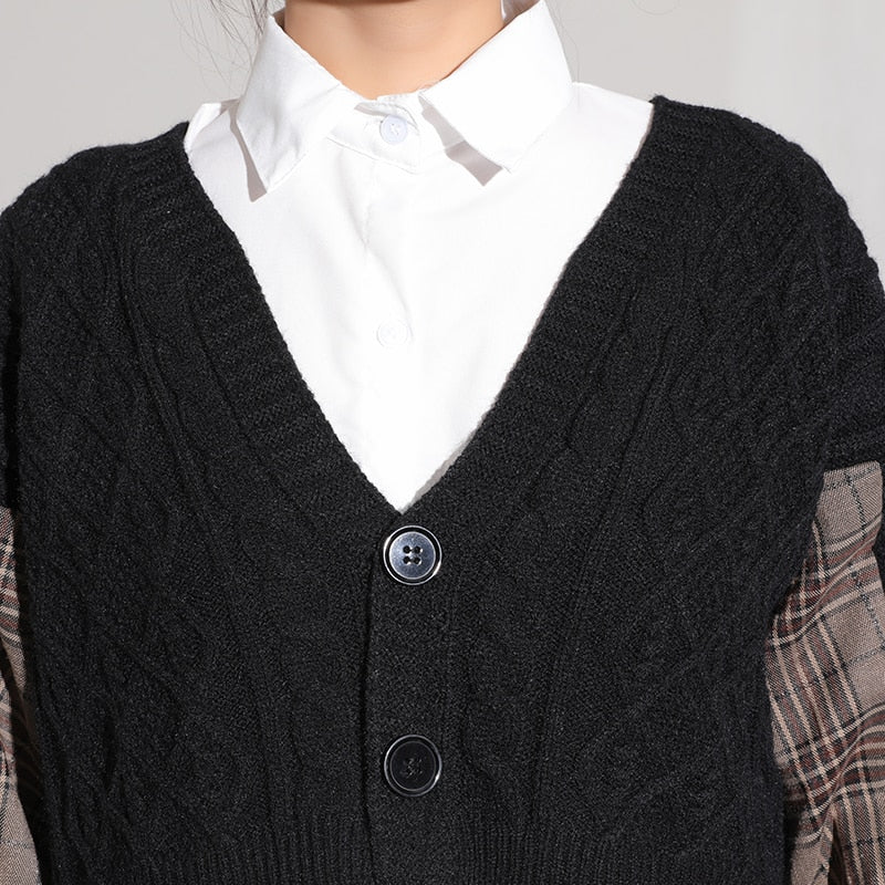 Chic knitted cardigan long sleeve