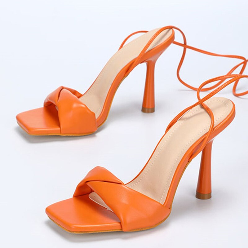 Orrell orange strappy sandals