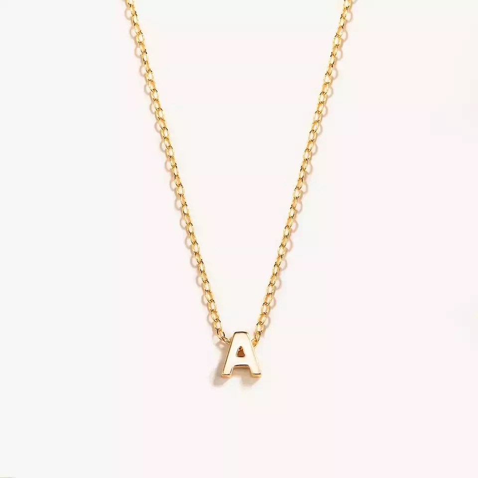 925 Sterling silver letter initial necklace