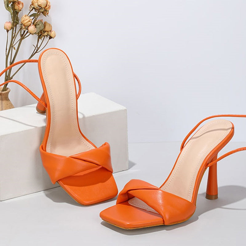 Orrell orange strappy sandals